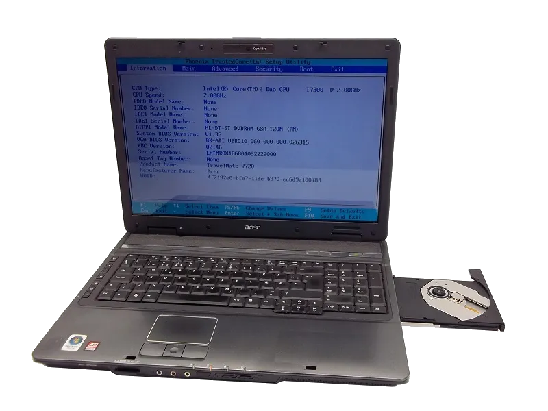 Чистка от пыли Acer TravelMate 7720